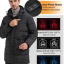 Pzxozd Heated Jackets for Men, Mens Heated Jacket 8 Heat Zones, Windproof Mens Heated Coat