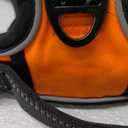 PHOEPET No Pull Dog Harness Medium Reflective Front Clip Vest with Handle,Adjustable 2 Metal Rings 3 Buckles,[Easy to Put on & Take Off](M, Orange)