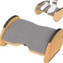 Amazer Bamboo Under Desk Footrest with Cushion 3-in-1, Reversible Ergonomic Wood Rocking Foot Rest for Under Desk at Work, Adjustable Foot Stools with Washable Cover, Desk Leg Rest for Home Office (Natural Color)