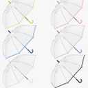 6 Pack Clear Lightweight Umbrella for Rain, Automatic Open, Transparent Dome Umbrella with Easy Grip Strap for Women