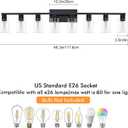 8 Light Bathroom Vanity Light, Matte Black Bathroom Vanity Lights Over Mirror with Sturdy Clear Glass Shade, 8 Lights Count Large Bath Light Fixtures for Mirror, Bedroom, Living Room, Wall Sconce