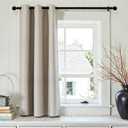 jinchan Room Darkening Curtain 84 Inch Length Taupe Curtain for Bedroom Living Room Drape 1 Panel Texture Grommet Top Window Treatment 72 Inches Wide by 84 Inches Long