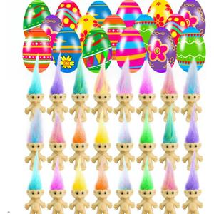 Holydeck 24 PCS Prefilled Easter Eggs with Mini Toys Inside Vintage Lucky Dolls Action Figures for Kids Boys Girls Easter Basket Stuffers Party Favors Easter Egg Fillers Hunt