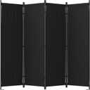 Room Divider, 4 Panel Folding Privacy Screen, 88 Portable Separating with 3 Metal Feet, Partition Room Dividers, Lightweight Freestanding Wall Divider Screen for Office Bedroom Hospital, Black