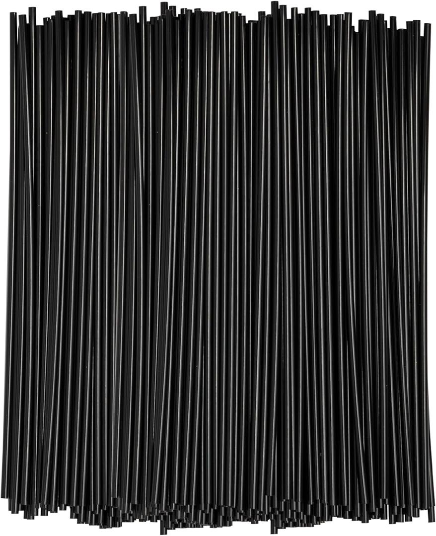 Comfy Package [7 Inch - 1000 Count] Black Coffee Drink Stirrers & Cocktail Straws - Disposable Plastic Sip Stir Sticks for Hot & Cold Beverages