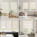 UNISHADES No Drill Cordless Zebra Blinds for Windows, Linen High Precision Fabrics, 36" W x 72" H Linen - Beige