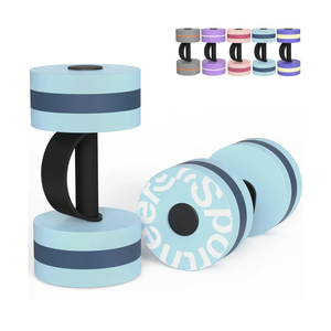 Sportneer Water Weights Aquatic Exercise Dumbbells Water Dumbbell Aerobics Workouts Set of 2 EVA Foam Pool Weights Dumbbells Set Aqua Fitness Barbells Equipment for Water Aerobics Weight Loss