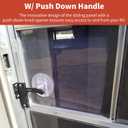 Diyeeni RV Screen Door Slide Panel, Replacement RV Screen Door Parts, Plastic Clear Slide Panel with Push Down Knob Opener, Easy Installation, OE Number-239061, 12x9.75 inches