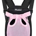 Pawaboo Pet Carrier Backpack, Adjustable Pet Front Cat Dog Carrier Backpack Travel Bag, Legs Out, Easy-Fit for Traveling Hiking Camping for Small Medium Dogs Cats Puppies, Medium, Pink