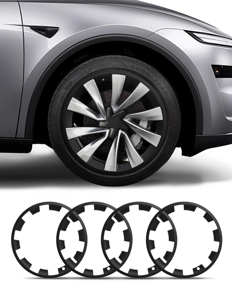 Model Y All-in-one Wheel Rim Protector for Tesla Model Y Juniper 20" Helix Wheel- Strips for Curb Rash Prevention Wheel Rim Protector Easy to Install (Matte Black, 4pcs)