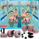 Soulchen Pool Exercise Equipment Water Dumbbells Pool Resistance Aerobic Weights EVA Foam Dumbbell with Handle Strip for Aqua Therapy Water Aerobics Weight Loss Fitness