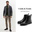 Arkbird Men's Chelsea Boots Zip Ankle Dress Boot Genuine Leather Boots for Casual and Formal (Black) Size 10