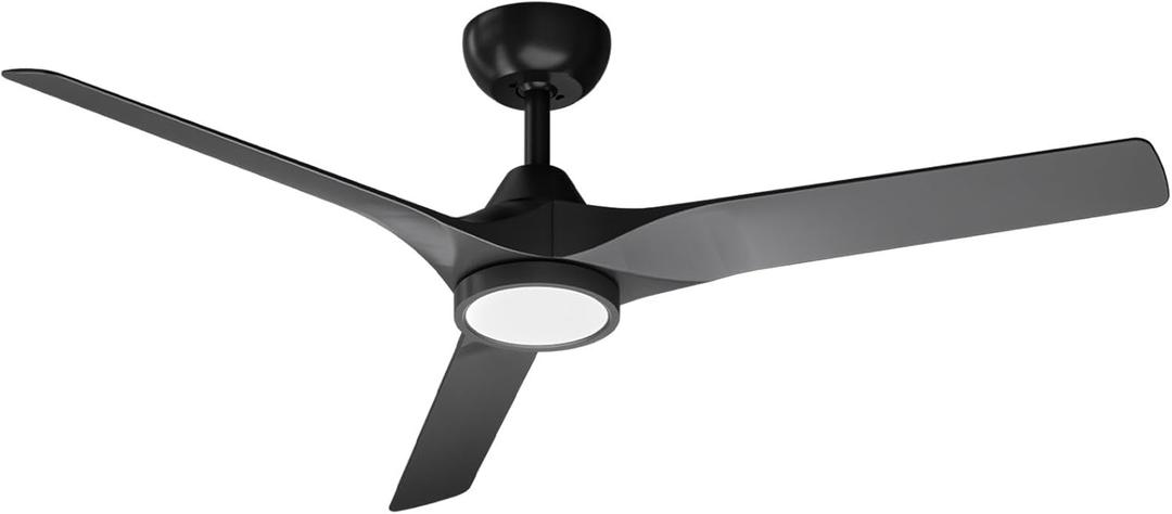 Ceiling Fans with Lights and Remote, 52 inch, Reversible Quiet DC Motor, 6 Speeds,Dimmable,Modern Ceiling Fan with Night Light for Living Room, Bedroom, Kitchen, Outdoor Patios, Black