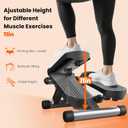 Sweetcrispy Mini Stair Stepper with Resistance Bands, Hydraulic Home Stepper Machine, 300 LBS Weight Capacity, Compact Cardio Equipment with LCD Monitor, No Assembly Required
