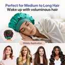 LitBear Heatless Curls Overnight, 2 Sizes of Soft Hair Rollers for Women with Bonnet to Sleep In, No Heat Hair Curlers Set with Scrunchies and Clips, for Long and Medium Hair (Green)