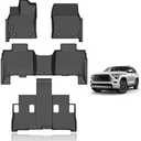 KELCSEECS All Weather Floor Mats Custom for Toyota Sequoia 2025 2024 2023 All Season Guard for Car Mats Anti-Slip TPE Odorless Floor Liners Sequoia Accessories Non-Slip Front& Rear& 3rd Row Trunk Mat