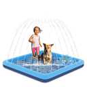 67" Splash Pad for Dogs and Kids, Non-Slip Square Splash Sprinkler Pad, Summer Outdoor Water Toys