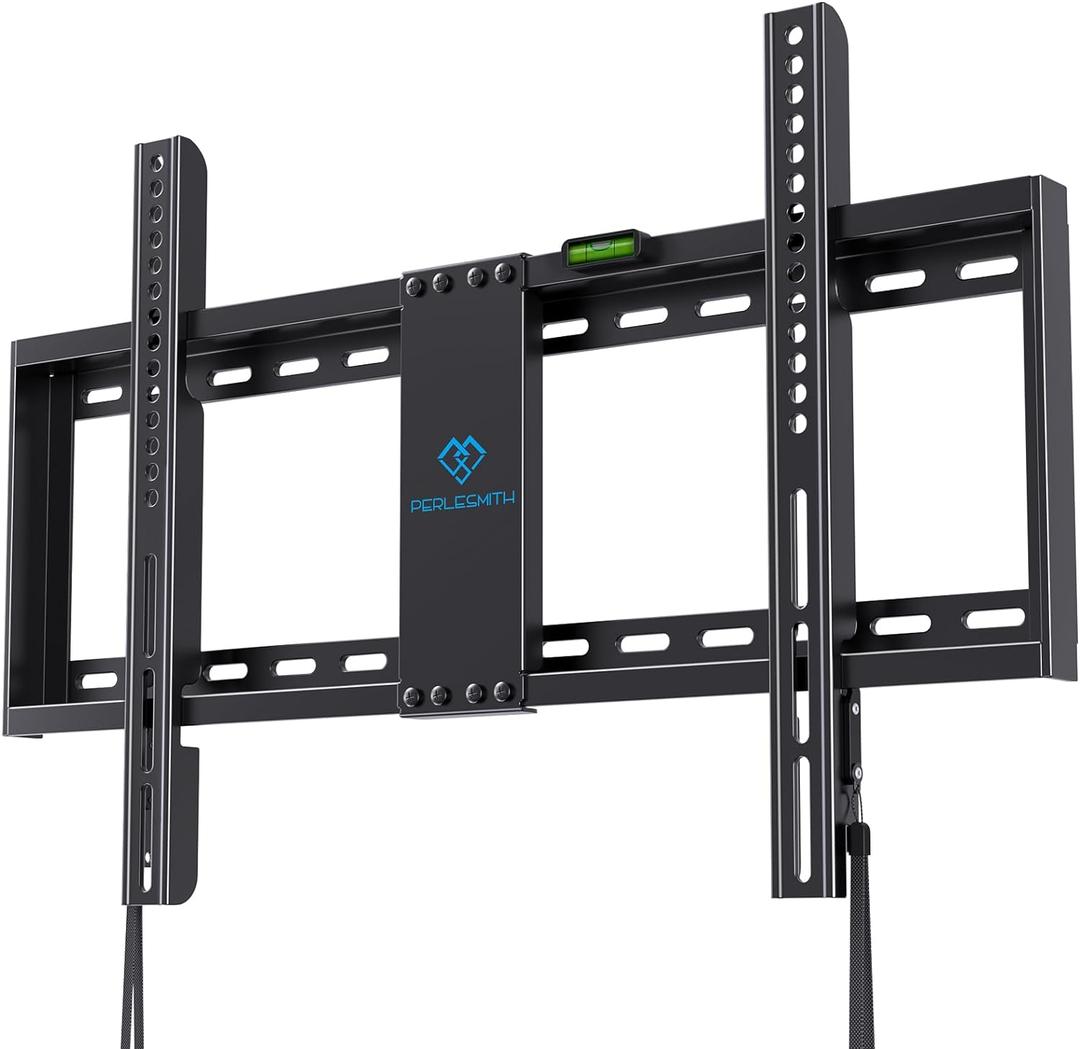 PERLESMITH Fixed TV Wall Mount Bracket for 32-82 Inch LED, LCD, and OLED Flat Screen TVs - Fits 16- 24 Wood Studs, Fixed TV Mount with VESA 600 x 400mm Holds up to 132 lbs, PSLLK1