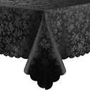Smiry Rectangle Table Cloth, Waterproof Heavy Duty Vinyl Tablecloths, Wipeable Washable Table Cover for Kitchen and Dining Room (Black, 60" X 84")