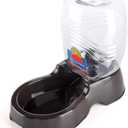 Flexzion Automatic Gravity Pet Waterer for Cat & Dog - Non-Skid & Easy-Clean Auto Replenish Water Dispenser Drinking Bowl (1/4 Gallon/ 900ml), Black