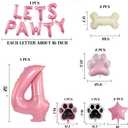 4th Dog Balloons 18pcs Lets Pawty Balloons Dog Paw Birthday Decor Pink 32 inch Pink Number Balloons 4 Mylar Foil Balloons for Lets Pawty Birthday Decorations Dog 4th Birthday Party Supplies