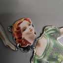 Barydat 6 Pcs Irish Dancer Girl Christmas Ornament Metal Hanging Irish Gift Lucky Clover Dress Xmas Tree Ornament St. Patrick's Day Decor for Christmas Ireland Festival Birthday Gift