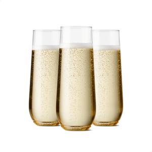 TOSSWARE POP 9oz Flute, Premium Quality, Recyclable, Unbreakable & Crystal Clear Plastic Champagne Glasses,Flute , 12 Count (Pack of 1)