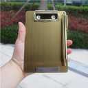 Stainless Steel Magnetic Clipboard with Pen - Multiple Sizes, Magnetic Design, Essential for Office and Home (Gold 4.3 x 6.5 Inches)