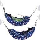 PINVNBY 2 Pcs Crested Gecko Hammock,Bearded Dragon Hammock Lizard Lounger with 2 Strong Suction Cups Hooks Soft Swing Hanging Bed Reptile Tank Accessories Lizards Climbing Toys for Reptiles Gecko (Blue)