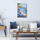 Coastal Canvas Wall Art Hydrangea Pictures Wall Decor Beach Landscape Paintings Seascape Poster Prints for Living Room Bedroom Bathroom Decor Framed(Ocean-1,16.00" x 24.00")