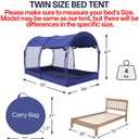 LEEDOR Bed Tent Dream Tents Bed Canopy Shelter Cabin Indoor Privacy Warm Breathable Pop Up Twin/Full/Queen for Kids and Adult Patent Pending(Mattress Not Included), 39"W x 75"L