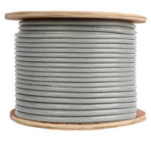 Houseables 3/16 Cable (ID), 1/4 Wire Rope (OD), Coated Wire Cable, Steel Rope, Galvanized, 7x19 Strand Core, 250 FT, Metal Clothesline, Vinyl Coated, Plastic Covered, for Railing, Decking, Aircraft