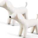 Yookeer 2Pcs Dog Mannequin Premium PU Leather Pet Clothing Display Stand, L, Large