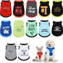 BBTO 12 Pieces Dog Shirts Pet Printed Clothes with Funny Letters Summer Pet T Shirts Cool Puppy Vest Breathable Dog Outfit Soft Cat Sweatshirt for Chihuahuas Cats Accessories, 12 Styles(Medium)