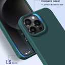 for iPhone 15 Pro Case Liquid Silicone Slim Shockproof Protective Cover 6.1 Inch Anti-Scratch Drop Protection, Blackish Green