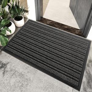 Door Mat Outdoor Entrance, Extra Durable Front Door Mat Outside, Heavy Duty Welcome Mat for Outside Entry, Back Door Mats Non Slip, Waterproof All-Season Doormats, 36x24 Inch, Grey