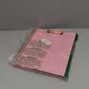 HAUTOCO Leather Clipboard Folio with Storage Zipper Pouch, Notepad, Business Card Holder, 5 Dividers with 10 Pockets, File Folder Labels, Pen Loop and Elastic Strap, Spiral Padfolio Clipboard, Pink