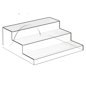 Yieach 3 Tiered Acrylic Display Stands for Cupcake Stand,Perfume Shelf Organizer,Figure and Funko Pop Display,No Installation,Clear Table Risers Display Stands for Collectibles,Makeup and Dessert,1PC