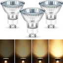 GU10 Halogen 50W Bulbs, 120V Halogen Light Bulb, GU10 Base Replacement for Candle Warmer Lamp Bulb, Warm White Dimmable Glass Cover for Spot Recessed Track Lighting, Range Hood Lights, 3 Pack