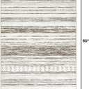 Tortania Area Rug Living Room Rugs - 3x5 Washable Large Soft Neutral Boho Moroccan Bohemian Farmhouse Rug Indoor Floor Carpet for Bedroom Under Dining Table Home Office Decor - Cream Brown