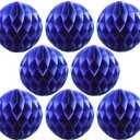 Ruidee 8 Pieces Paper Honeycomb Balls Tissue Paper Flower Balls Party Backdrop Decoration for Weddings, Birthday Parties, Baby Showers8in/Sapphire Blue