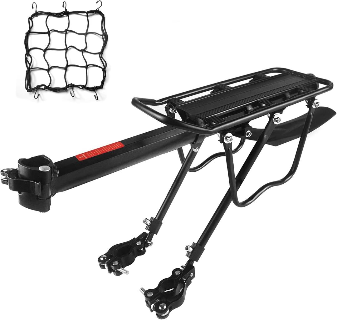 Dirza Bike Cargo Rack Bike Rear Rack with Fender Full Quick Release Adjustable Bicycle Carrier Bike Luggage Rack 115 lbs Capacity