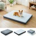 Orthopedic Cooling Dog Beds for Large Dogs & Cats, Waterproof Dog Crate Bed Dual Surface Removable Washable Covers, 36 x 27 Inch Pet Bed with Egg Crate Foam