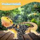 3 x Lizard Harness Dress and Leash, Adjustable Hamster Ferret Harness and Leash Set, No-Pull Walking Vest for Lizard Small Animal Gecko Chameleon (Black S
