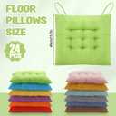 Geetery 24 Pcs Floor Pillows Bulk Seating Cushions for Floor Chair 15.7'' Large Meditation Cushion for Yoga Living Room Tatami Bedroom Balcony Office (Bright Color,Square)