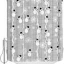Merry Christmas Shower Curtain, Snowman and Snowflake on Grey Background Digital Print, Fabric Bathroom Decor with Hooks, 72 x 96 inches