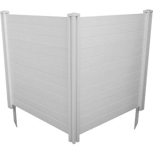 4ft H x 4ft W (2 Panels) No Dig Enclo Premium White Vinyl Privacy Screen, Outdoor Privacy Panels, Use As Air Conditioner Fence, Trash Can Enclosure, Pool Equipment Enclosure, ZP19014