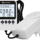KETOTEK Watt Meter Plug, Power Meter with Backlight, Upgraded Electricity Usage Monitor Consumption, Display Connected via Cable, Overload Protection, Wattage Meter For Home Electrical Monitoring - Pack of 2