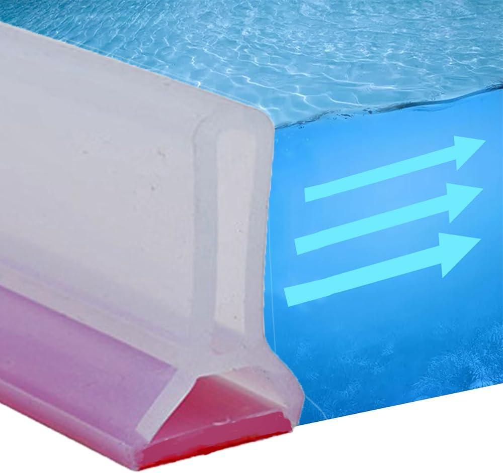 Collapsible Shower Threshold Water Dam Water Barrier for Shower and Retention System and Keeps Water Inside Threshold Dry and Wet Separation Suitable for Bathroom and Kitchen (118Inch, Transparent)