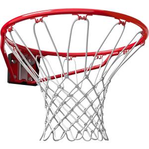 Spalding Regulation Size 18" Steel Basketball Rim with Net Included | Choose from Fixed or Breakaway | Replacement Rim for Indoor or Outdoor Hoop (Breakaway - Slam Jam - Red)
